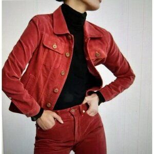 DAILY BLUE by ADRIANO GOLDSCHMIED Flacky Corduroy Jacket / Swing Burgundy Sz XS